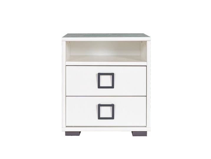 Nachtkästchen 07, Farbe: Weiß - Abmessungen: 50 x 44 x 37 cm (H x B x T) von easyMÖBEL