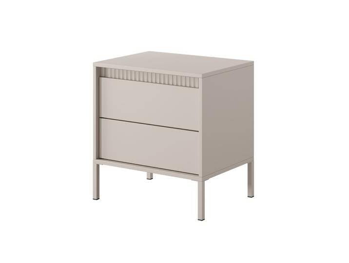 Nachtkommode Balta 13 Farbe: Beige zwei Schubladen Push-to-open Funktion Maße: 56 x 53,5 x 39,5 cm ABS-Kantenschutz für Schlafzimmer von easyMÖBEL