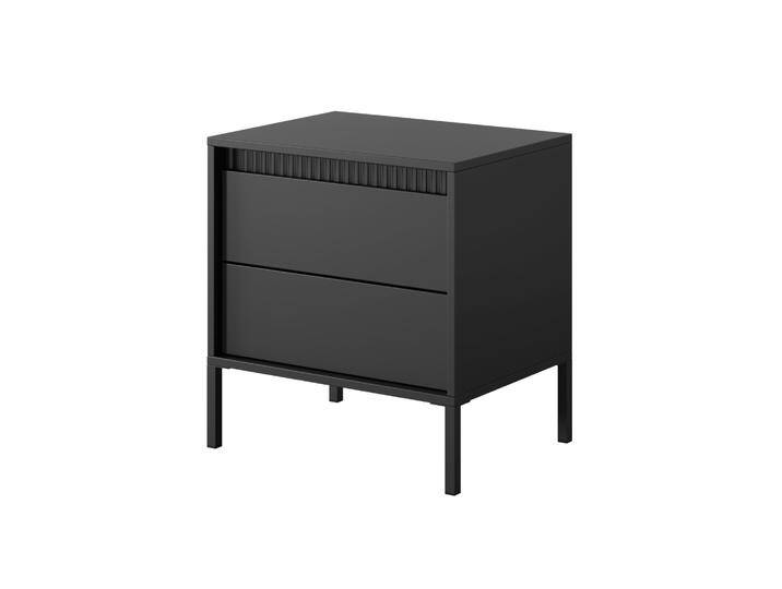 Nachtkommode Balta 14 Schwarz Zwei Schubladen Push-to-open Funktion ABS-Kantenschutz 56 x 53,5 x 39,5 cm Metallbeine Für Schlafzimmer Nachtkommode Balta 14 Schwarz Zwei Schubladen Push-to-open Funktion ABS-Kantenschutz 56 x 53,5 x 39,5 cm Metallbeine Für Schlafzimmer von easyMÖBEL