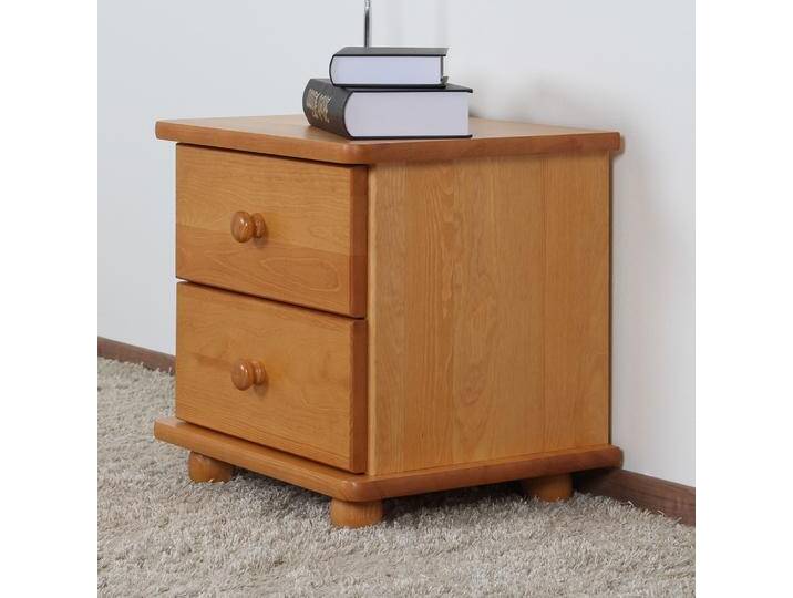 Nachtkommode Kiefer massiv Vollholz Erlefarben Junco 133 - Abmessung 41 x 42 x 35 cm (H x B x T) von easyMÖBEL