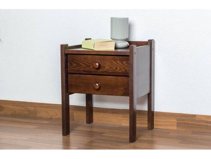 Nachtkommode Kiefer massiv Vollholz Nussfarben 003 - Abmessung 52 x 40 x 33 cm (H x B x T) von easyMÖBEL