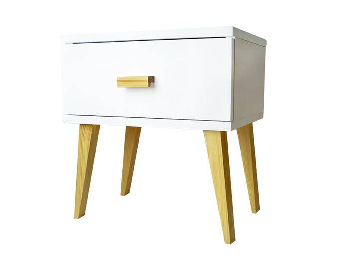 Nachtkommode Kiefer massiv Vollholz natur / weiß 017 49 x 45 x 35 cm 2 Schubladen Modernes Design Stabile Verarbeitung von easyMÖBEL