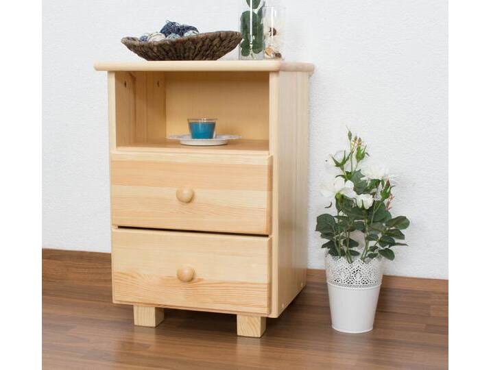 Nachtkommode Kiefer massiv Vollholz natur 005 - Abmessung 60 x 43 x 33 cm (H x B x T) von easyMÖBEL