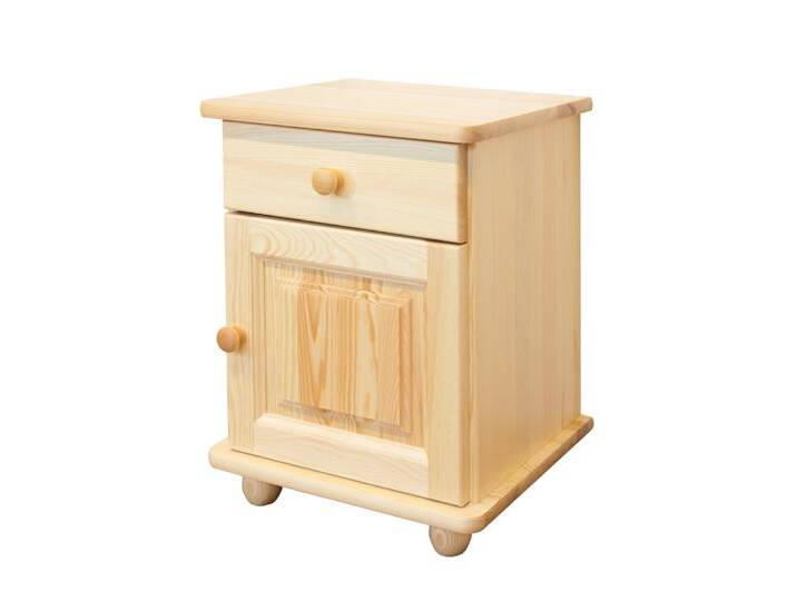Nachtkommode Kiefer massiv Vollholz natur Junco 130 - Abmessung: 55 x 42 x 35 cm (H x B x T) von easyMÖBEL