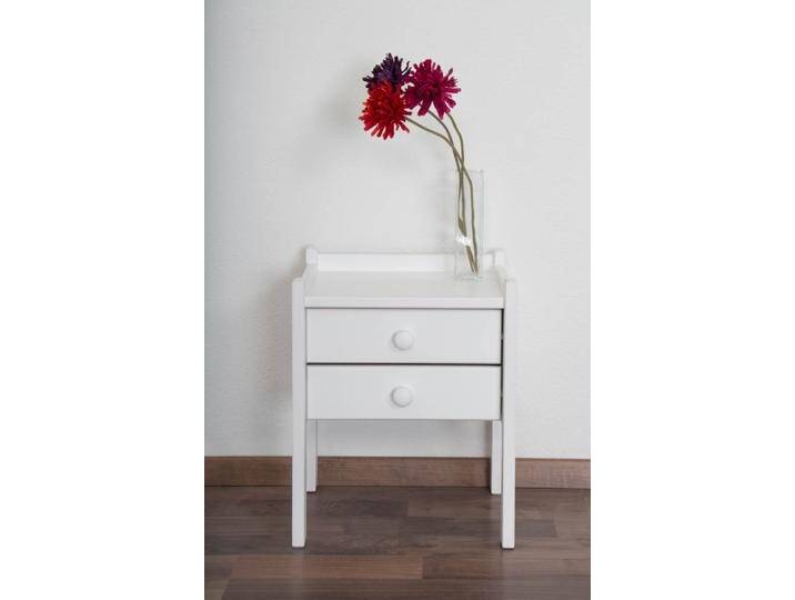 Nachtkommode Kiefer massiv Vollholz weiß lackiert 003 - Abmessung 52 x 40 x 33 cm (H x B x T) von easyMÖBEL