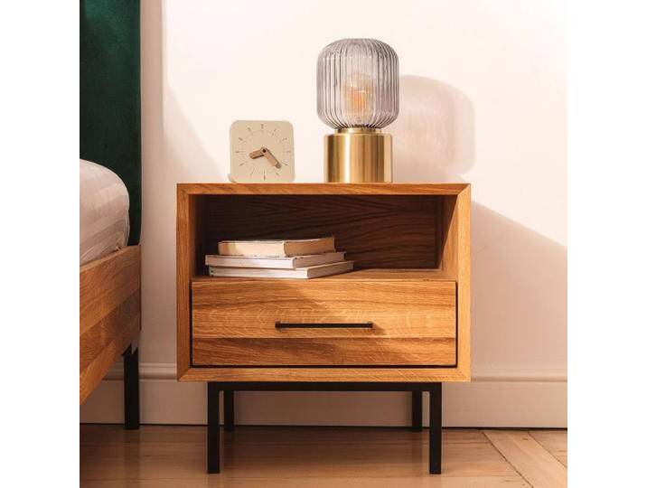 Nachtkommode Kumeu 05 Kernbuche massiv geölt - Abmessungen: 50 x 51 x 40 cm (H x B x T) von easyMÖBEL