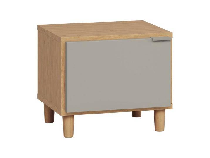 Nachtkommode Nanez 17 Eiche / Grau 40 x 45 x 40 cm Soft Close Tür Skandinavisches Design Praktischer Stauraum von easyMÖBEL