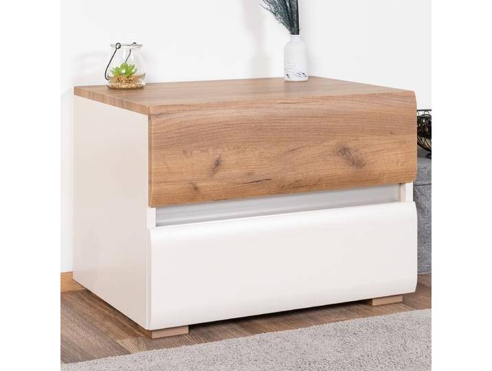 Nachtkommode Papauta 22 Kaschmir/Eiche dunkel 2 Schubladen Soft Close 45x60x45 cm Modernes Design von easyMÖBEL