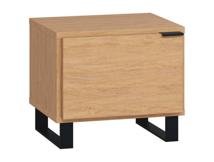 Nachtkommode Patitas 17 Eiche 40x45x40 cm Kompakte Nachtkonsole mit Soft Close Tür Metallfüße Praktischer Stauraum von easyMÖBEL