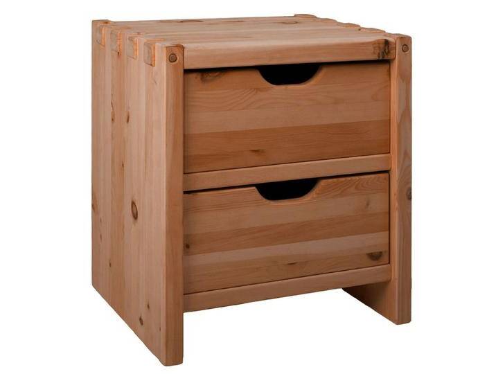 Nachtkommode metallfrei Wooden Nature 01, Eiche massiv Natur geölt - Abmessungen: 48 x 44 x 36 cm (H x B x T) von easyMÖBEL