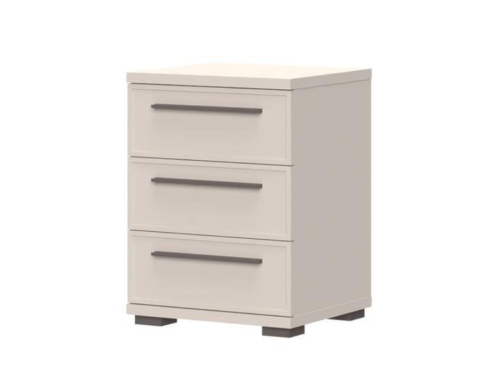 Nachtkommode mit Soft-Close-Funktion Neiafu 99, Farbe: Kaschmir, drei Schubladen, Maße: 61 x 45 x 40 cm, verstellbare Füße, hochwertige Verarbeitu von easyMÖBEL