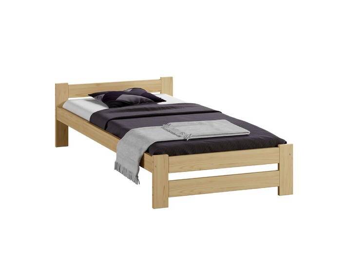 Neutrales Einzelbett Sispony 04, Kiefer Vollholz massiv, Farbe: Naturbelassen Kiefer - Liegefläche: 90 x 200 cm (B x L) von easyMÖBEL