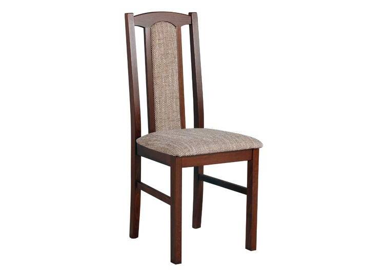 Nussfarbener Holzstuhl Madohn mit gepolsterter Sitzfläche, Teil- gepolsterte Rückenlehne, robustes Buchenholz, T-25 Schaum für bequemen Sitzkomfor von easyMÖBEL
