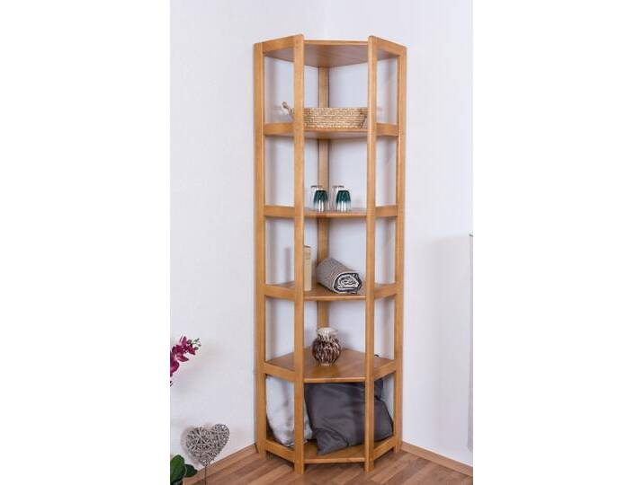 Regal / Eckregal Kiefer massiv Vollholz Erlefarben Junco 58 - Abmessungen: 200 x 71 x 54 cm (H x B x T) von easyMÖBEL