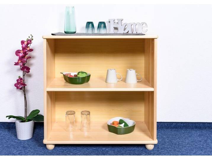 Regal Kiefer massiv Vollholz natur Junco 53B 83 x 82 x 41 cm 2 Fächer Skandinavisches Design Viel Stauraum von easyMÖBEL