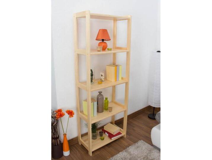 Regal Kiefer massiv Vollholz natur Junco 55C 164x60x30 cm stabiles Standregal 4 Ablagen modernes Design von easyMÖBEL