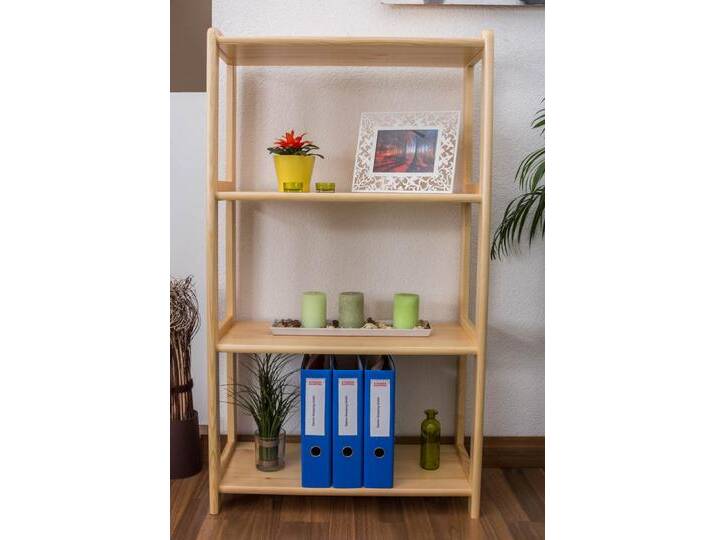 Regal Kiefer massiv Vollholz natur Junco 56B - Abmessung: 125 x 70 x 30 cm (H x B x T) von easyMÖBEL