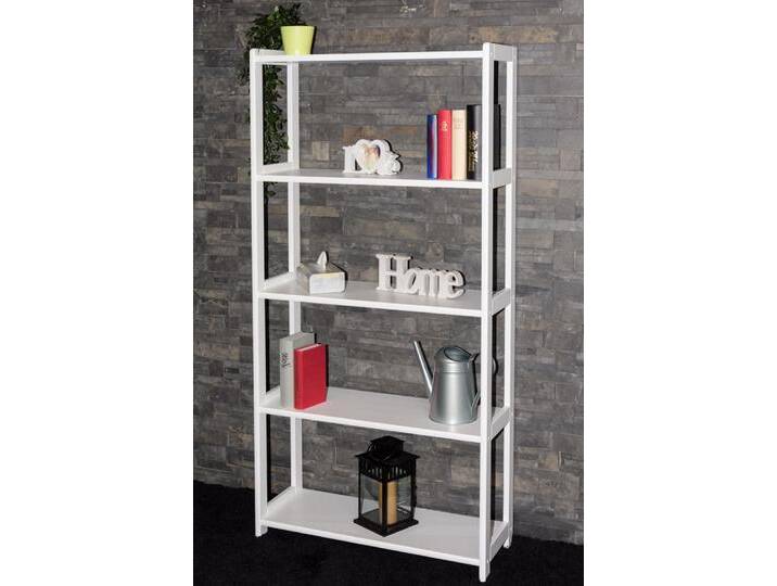 Regal Kiefer massiv Vollholz weiß Junco 55A - 164 x 80 x 30 cm (H x B x T) von easyMÖBEL