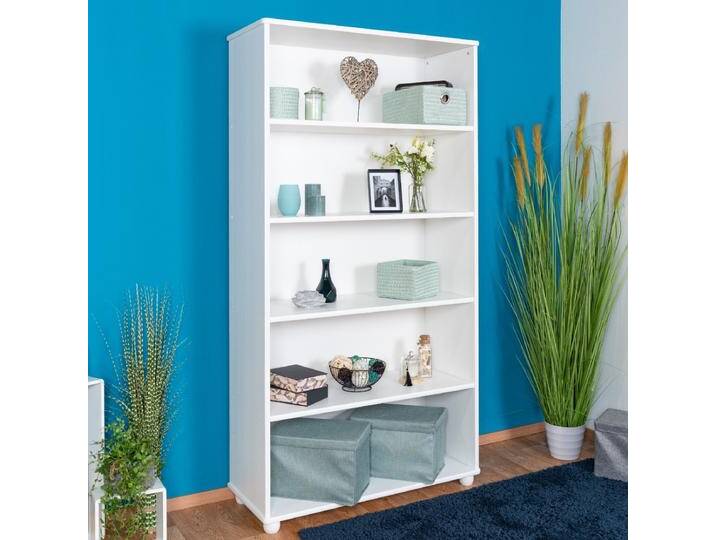 Regal Kiefer massiv Vollholz weiß lackiert Junco 50A 195x100x42 cm 5 Fächer stabiles Standregal modernes Design Regal Kiefer massiv Vollholz weiß lackiert Junco 50A 195x100x42 cm 5 Fächer stabiles Standregal modernes Design von easyMÖBEL