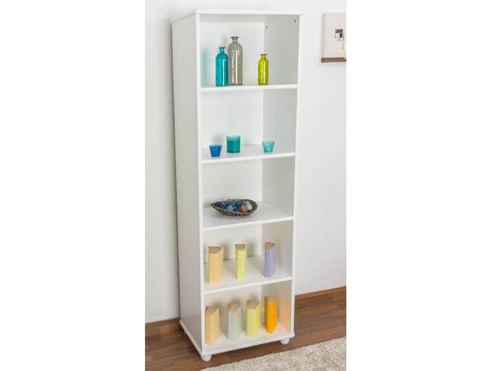 Regal Kiefer massiv Vollholz weiß lackiert Junco 50C Modernes Design 5 Fächer 195 x 60 x 42 cm Hochwertige Verarbeitung Regal Kiefer massiv Vollholz weiß lackiert Junco 50C Modernes Design 5 Fächer 195 x 60 x 42 cm Hochwertige Verarbeitung von easyMÖBEL