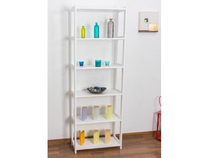 Regal Kiefer massiv Vollholz weiß lackiert Junco 54B 200 x 70 x 30 cm 5 Ablagen Modernes Design Stabil und langlebig Regal Kiefer massiv Vollholz weiß lackiert Junco 54B 200 x 70 x 30 cm 5 Ablagen Modernes Design Stabil und langlebig von easyMÖBEL