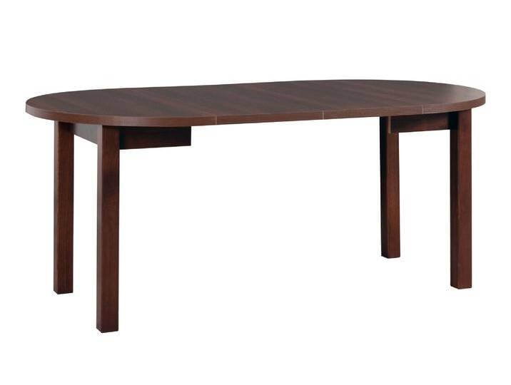 Runder Esszimmertisch ILZE in Walnuss, ausziehbare Funktion, Abmessung Ø 100/180, Tischplattenhöhe 32 mm, Oberfläche laminiert, Holzfüße, robust von easyMÖBEL