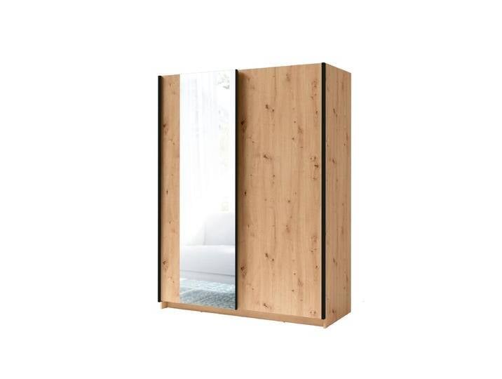 Schiebetürenschrank Nikea Kleiderschrank mit Schiebetüren Eiche Artisan 198x150x60 cm Viel Stauraum Platzsparend & Funktional von easyMÖBEL
