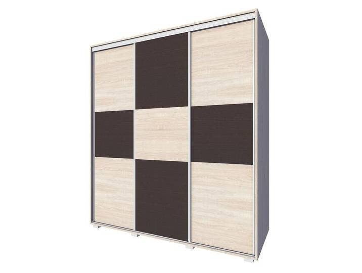 Schiebetürenschrank Rabaul 37 Sonoma Eiche hell/dunkel 210x200x60 cm Kleiderschrank mit Schiebetüren, Schubladen & Einlegeböden von easyMÖBEL