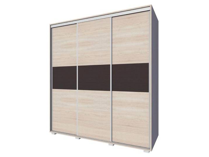 Schiebetürenschrank Rabaul 40 Kleiderschrank 210x160x60 cm Sonoma Eiche hell & dunkel 3 Schiebetüren 4 Schubladen Viel Stauraum von easyMÖBEL