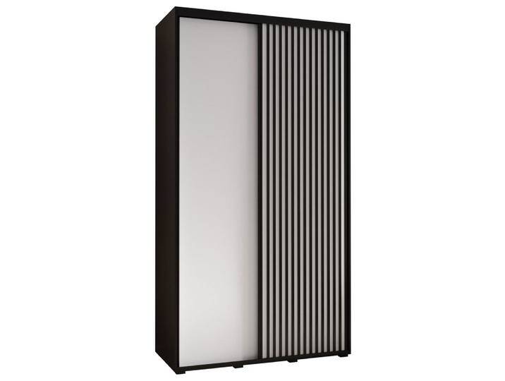 Schiebetürenschrank Mina in Schwarz/Weiß, viel Stauraum, Vorderseite aus Laminat Platten, Anti Staubbürsten, 235,2 x 140 x 60 cm, robustes Materia Schiebetürenschrank Mina in Schwarz/Weiß, viel Stauraum, Vorderseite aus Laminat Platten, Anti Staubbürsten, 235,2 x 140 x 60 cm, robustes Materia von easyMÖBEL