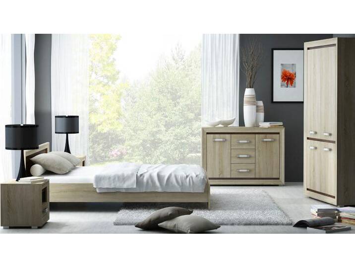 Schlafzimmer Komplett-Set B Kundiawa, 5-teilig Sonoma Eiche hell/dunkel Schrank, Doppelbett, Kommode, 2 Nachtkommoden Modern & viel Stauraum Schlafzimmer Komplett-Set B Kundiawa, 5-teilig Sonoma Eiche hell/dunkel Schrank, Doppelbett, Kommode, 2 Nachtkommoden Modern & viel Stauraum von easyMÖBEL