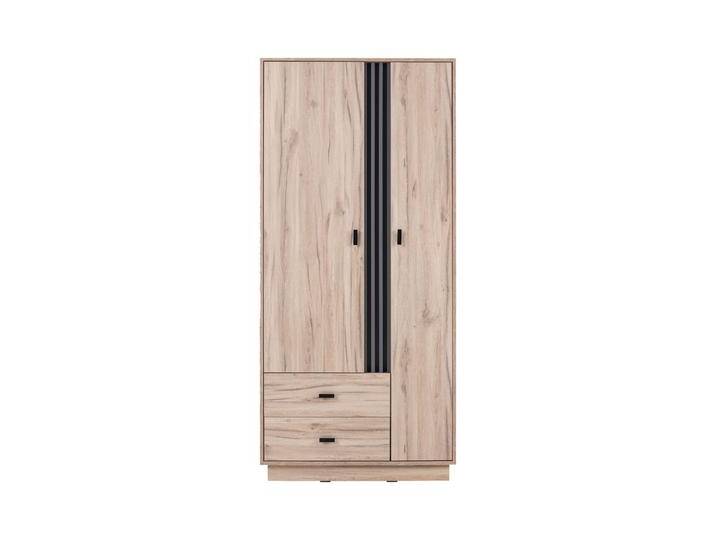 Schlichter Schrank Niel 02, Farbe: Eiche / Anthrazit - Abmessungen: 195 x 90 x 50 cm (H x B x T) von easyMÖBEL