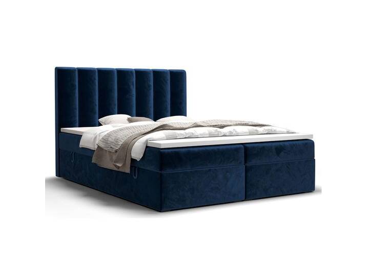Schlichtes Boxspringbett mit zwei Stauräume Pirin 10, Farbe: Blau - Liegefläche: 160 x 200 cm (B x L) von easyMÖBEL