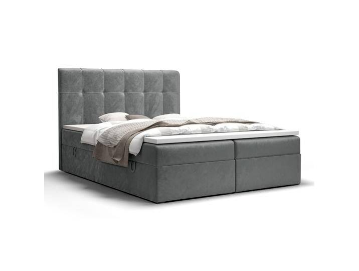 Schlichtes Doppelbett mit genügend Stauraum Pirin 88, Farbe: Grau - Liegefläche: 180 x 200 cm (B x L) von easyMÖBEL