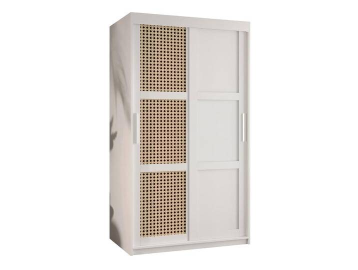 Schmaler Kleiderschrank mit fünf Fächer Kasbek 25, Weiß Matt, Maße: 200 x 100 x 62 cm, Griffe: Silber, 5 Fächer, mit Führungen aus Aluminium Schmaler Kleiderschrank mit fünf Fächer Kasbek 25, Weiß Matt, Maße: 200 x 100 x 62 cm, Griffe: Silber, 5 Fächer, mit Führungen aus Aluminium von easyMÖBEL