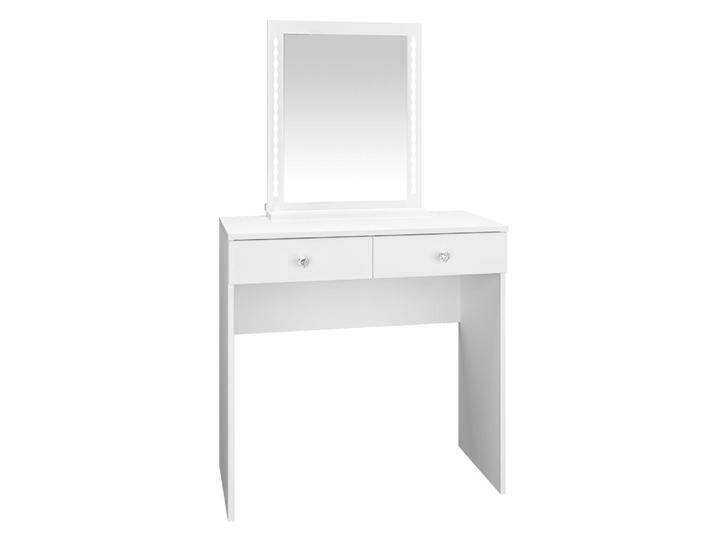 Schminktisch Collegedale 01, Farbe: Weiß - Abmessungen: 140 x 80 x 40 cm (H x B x T), mit 2 Schubladen und Spiegel von easyMÖBEL