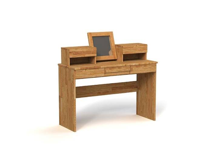 Schminktisch Kapiti 24 Wildeiche massiv geölt - Abmessungen: 113 x 115 x 45 cm (H x B x T) von easyMÖBEL