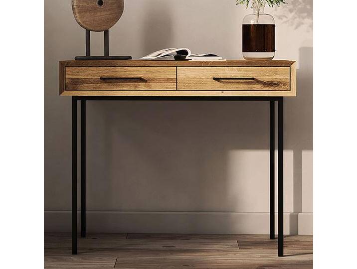 Schminktisch Kumeu 50 Wildeiche massiv geölt - Abmessungen: 80 x 97 x 45 cm (H x B x T) von easyMÖBEL
