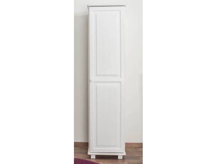 Schrank Kiefer Vollholz massiv weiß lackiert 004 - Abmessung 190 x 47 x 60 cm (H x B x T) von easyMÖBEL