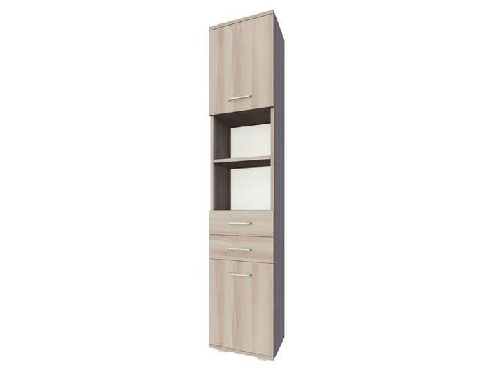 Schrank Kisaran 10, Farbe: Sonoma Eiche - Abmessungen: 200 x 40 x 40 cm (H x B x T) von easyMÖBEL