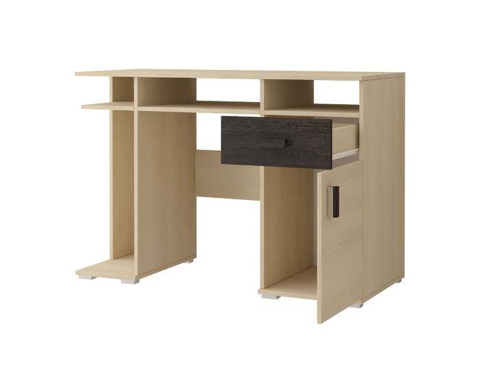 Schreibtisch 1,2 Meter breit Hellbraun / Dunkelbraun 2 Fächer Griffe: Holz Holzoptik für Kinderzimmer / Jugendzimmer 81 x 120 x 52 cm von easyMÖBEL