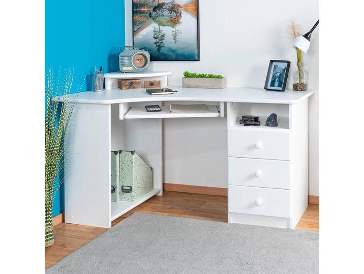 Schreibtisch Kiefer massiv Vollholz weiß lackiert Junco 186 - Abmessung 75 x 138 x 83 cm Schreibtisch Kiefer massiv Vollholz weiß lackiert Junco 186 - Abmessung 75 x 138 x 83 cm von easyMÖBEL