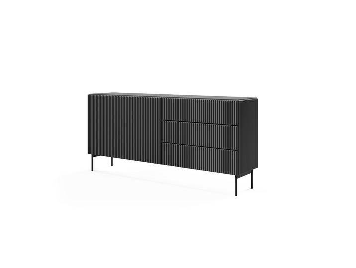 Sideboard, Schwarz, 81x177x39,5 cm, Holzwerkstoff, 3 Schubladen & Push-to-Open, Modern Sideboard, Schwarz, 81x177x39,5 cm, Holzwerkstoff, 3 Schubladen & Push-to-Open, Modern von easyMÖBEL