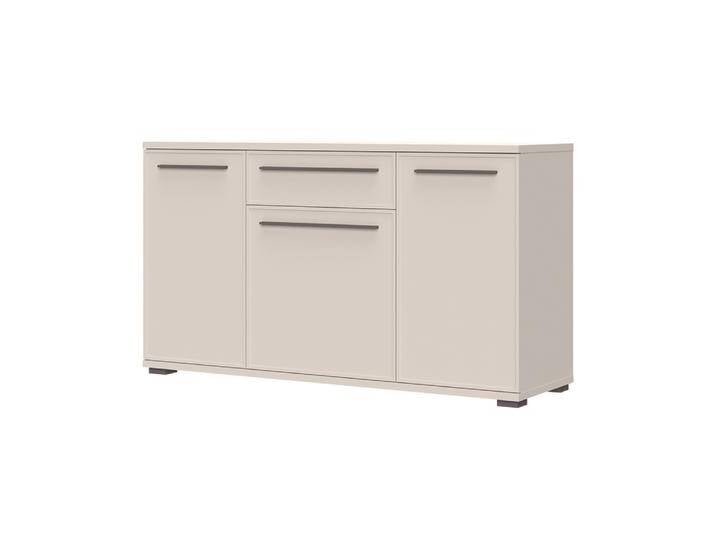 Sideboard / Kommode mit drei Türen Neiafu 121, Farbe: Kaschmir, eine Schublade, Soft-Close-Funktion, Maße: 85 x 150 x 46 cm, verstellbare Füße von easyMÖBEL