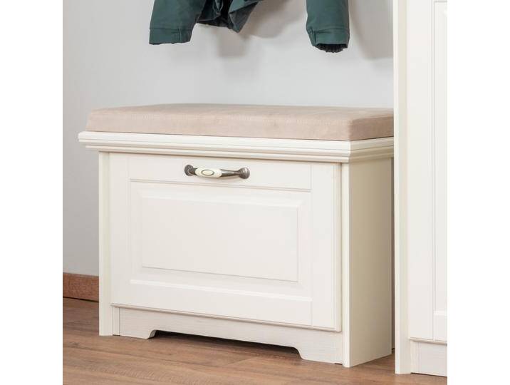 Sitzbank mit Stauraum Falefa 15, Farbe: Elfenbein - 45 x 70 x 39 cm (H x B x T) von easyMÖBEL