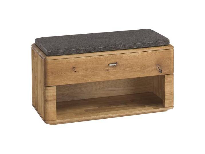 Sitzbank mit Stauraum Lencois 06, Farbe: Natur, Eiche massiv – 49 x 85 x 39 (H x B x T) von easyMÖBEL