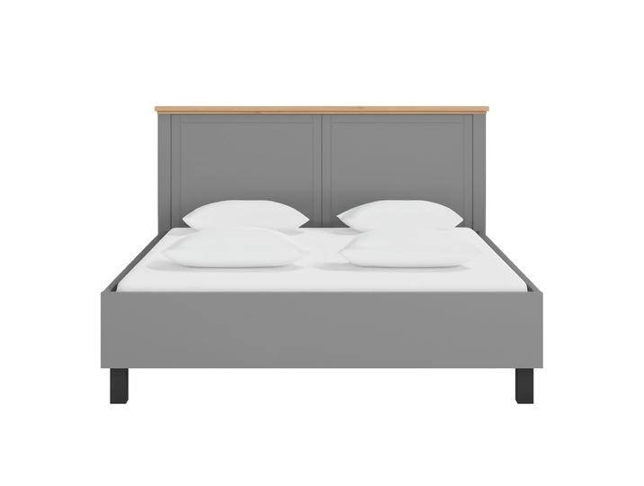 Stabiles Doppelbett Banat 15, Farbe: Graphitgrau / Eiche Artisan, ABS-Kantenschutz, lange Lebensdauer, Liegefläche: 160 x 200 cm, Beine: Metall Stabiles Doppelbett Banat 15, Farbe: Graphitgrau / Eiche Artisan, ABS-Kantenschutz, lange Lebensdauer, Liegefläche: 160 x 200 cm, Beine: Metall von easyMÖBEL