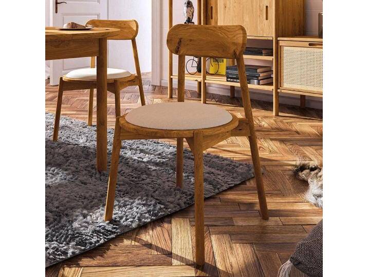 Stuhl, 2er Set, Wellsford 56 Wildeiche massiv geölt - Abmessungen: 80 x 47 x 50 cm (H x B x T) von easyMÖBEL