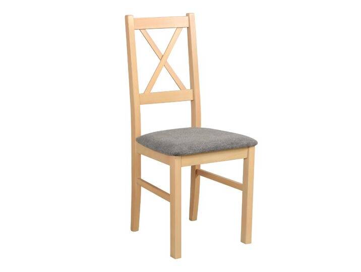 Stuhl Derbent im klassischen Stil, robustes Buchenmassivholz in Eiche, Sitzfläche bequem gepolstert, Polster aus T-25 Schaum, Stoff Dunkelgrau von easyMÖBEL