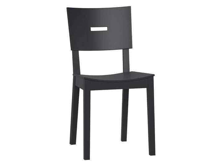Stuhl Eiche massiv, Farbe: Schwarz - Abmessungen: 86 x 43 x 50 cm (H x B x T) von easyMÖBEL